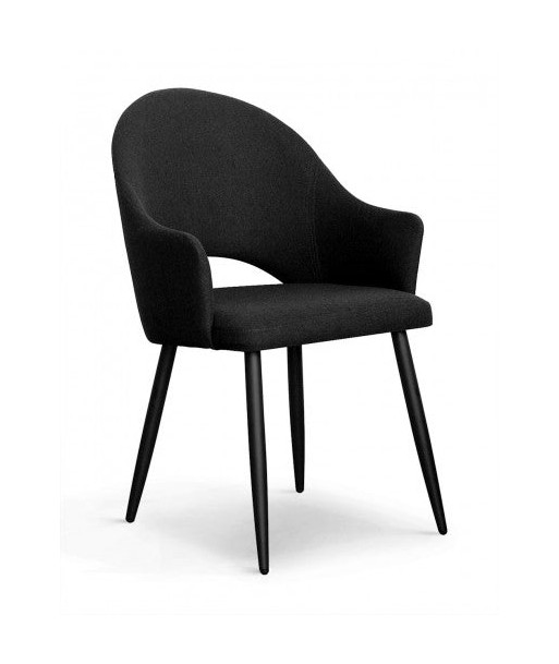 Chaise rembourrée en tissu, avec pieds en métal Goda Noir, l54xA58xH87 cm sélection de produits