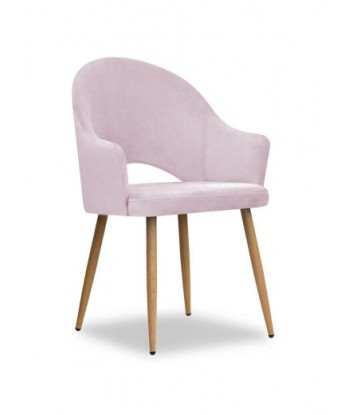 Chaise rembourrée en tissu, avec pieds en métal Goda Rose / Chêne, l54xA58xH87 cm acheter en ligne