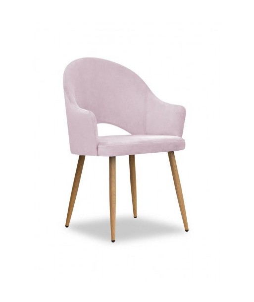 Chaise rembourrée en tissu, avec pieds en métal Goda Rose / Chêne, l54xA58xH87 cm acheter en ligne