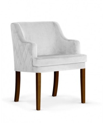 Fauteuil fixe rembourré en tissu, avec pieds en bois Grand d'argent / Noyer, l58xA60xH89 cm la livraison gratuite