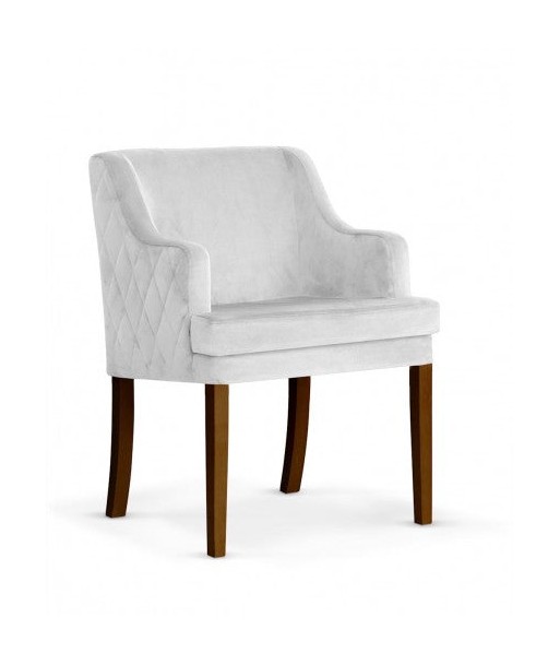 Fauteuil fixe rembourré en tissu, avec pieds en bois Grand d'argent / Noyer, l58xA60xH89 cm la livraison gratuite