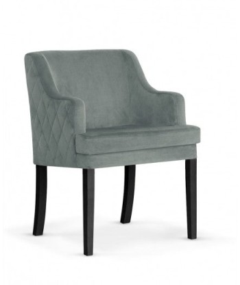 Fauteuil fixe tapissé de tissu, avec pieds en bois Grand Gris / Noir, l58xA60xH89 cm Comparez plus de prix