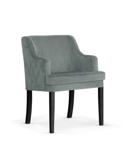 Fauteuil fixe tapissé de tissu, avec pieds en bois Grand Gris / Noir, l58xA60xH89 cm Comparez plus de prix