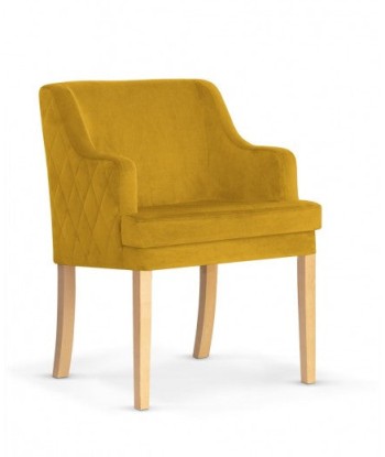 Fauteuil fixe rembourré en tissu, avec pieds en bois Grand Honey / Chêne, l58xA60xH89 cm Comparez plus de prix