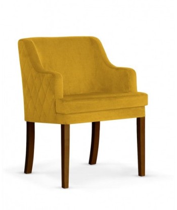 Fauteuil fixe rembourré en tissu, avec pieds en bois Grand Honey / Noyer, l58xA60xH89 cm vous aussi creer 