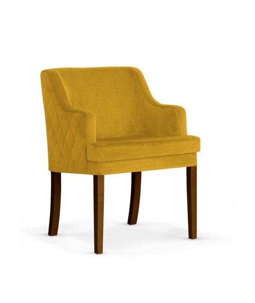 Fauteuil fixe rembourré en tissu, avec pieds en bois Grand Honey / Noyer, l58xA60xH89 cm vous aussi creer 