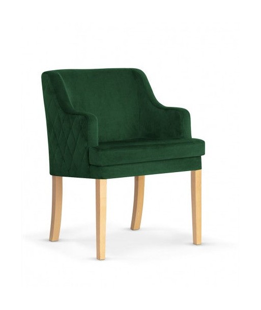 Fauteuil fixe tapissé de tissu, avec pieds en bois Grand Vert / Chêne, l58xA60xH89 cm livraison et retour toujours gratuits