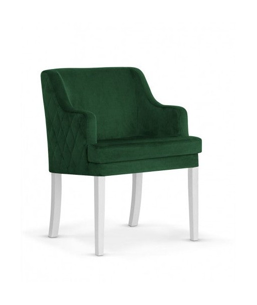 Fauteuil fixe tapissé de tissu, avec pieds en bois Grand Vert / Blanc, l58xA60xH89 cm livraison et retour toujours gratuits