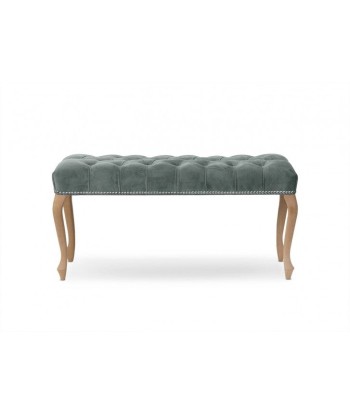 Banc rembourré en tissu, avec pieds en bois Ingrid Gris moyen / Hêtre, l100xA40xH49 cm à prix réduit toute l'année