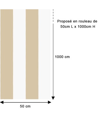 Papier peint rayures larges Isabelle - Rayures beige ou celadon en ligne