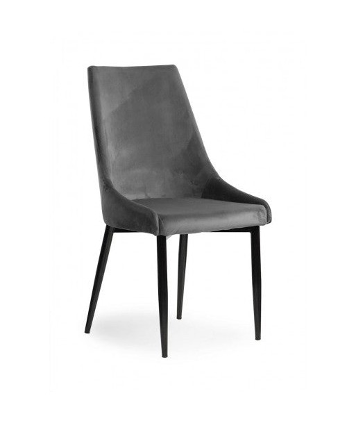 Chaise rembourrée en tissu, avec pieds en métal Luis Velvet Gris / Noir, l49xA59xH95 cm Comparez plus de prix