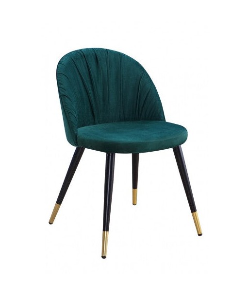 Chaise rembourrée avec tissu et pieds en métal Velours Monza Vert / Noir / Or, l51xA53xH78 cm prix pour 