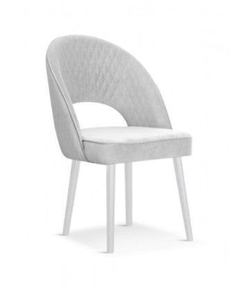 Chaise rembourrée avec tissu et pieds en bois Velours Ponte Argent / Blanc, l56xA63xH89 cm 50-70% off 