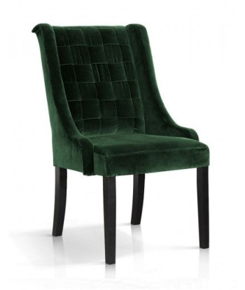 Chaise rembourrée en tissu, avec pieds en bois Prince Velvet Vert / Noir, l55xA70xH105 cm Comparez et commandez 