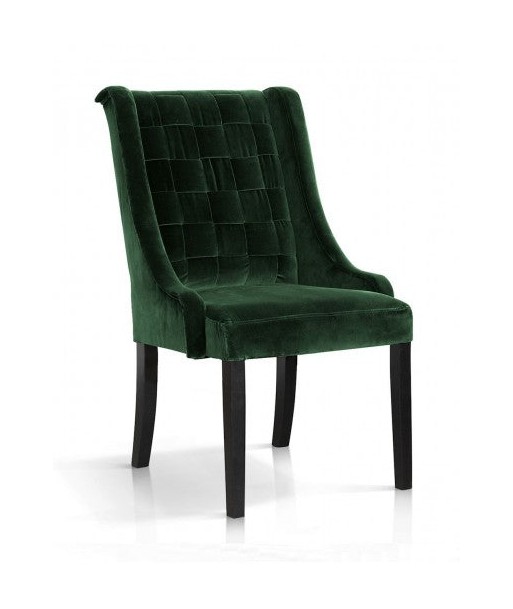 Chaise rembourrée en tissu, avec pieds en bois Prince Velvet Vert / Noir, l55xA70xH105 cm Comparez et commandez 