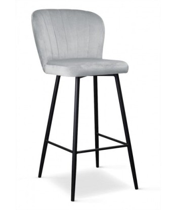 Tabouret de bar rembourré en tissu, avec pieds en métal Shelly d'argent / Noir, l50xA53xH106 cm du meilleur 