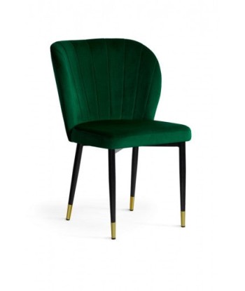 Chaise rembourrée avec tissu et pieds en métal Shelly Velvet Vert / Noir / Or, l58xA63xH86 cm À commander