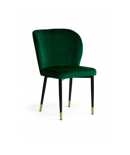 Chaise rembourrée avec tissu et pieds en métal Shelly Velvet Vert / Noir / Or, l58xA63xH86 cm À commander