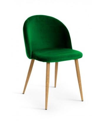 Chaise rembourrée en tissu, avec pieds en métal Vert Song / Chêne, l50xA52xH78 cm est présent 