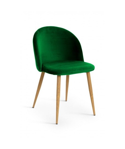 Chaise rembourrée en tissu, avec pieds en métal Vert Song / Chêne, l50xA52xH78 cm est présent 