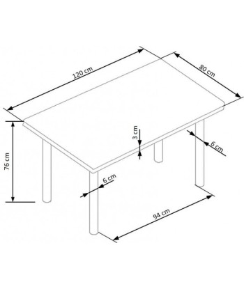 Table en MDF et métal Adonis 2 Chêne Doré / Noir, L120xl80xH76 cm online