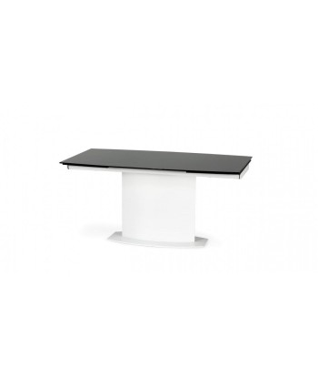 Table extensible en verre et métal Anderson Noir / Blanc, L160-250xl90xH76 cm destockage