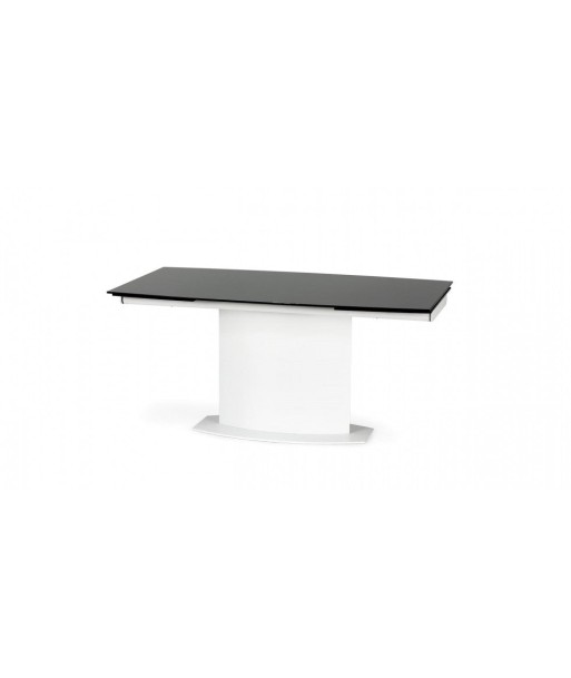 Table extensible en verre et métal Anderson Noir / Blanc, L160-250xl90xH76 cm destockage