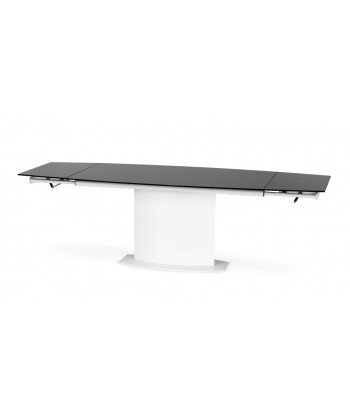 Table extensible en verre et métal Anderson Noir / Blanc, L160-250xl90xH76 cm destockage