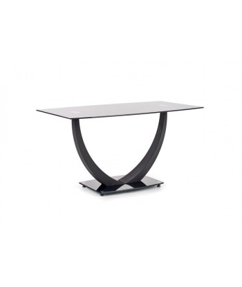 Table Anton verre et métal noir, L140xl80xH75 Economisez 