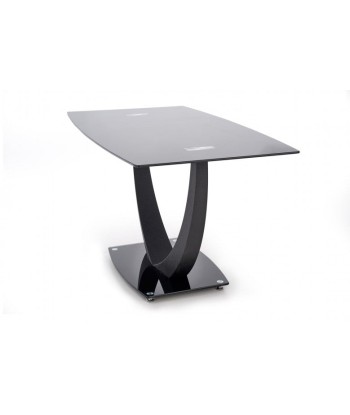 Table Anton verre et métal noir, L140xl80xH75 Economisez 