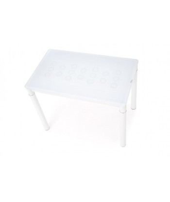 Table en verre et métal blanc Argus, L100xl60xH75 cm basket pas cher