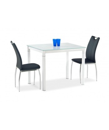 Table en verre et métal blanc Argus, L100xl60xH75 cm basket pas cher