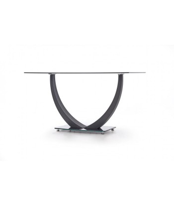 Table Anton verre et métal noir, L140xl80xH75 Economisez 