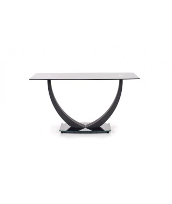 Table Anton verre et métal noir, L140xl80xH75 Economisez 