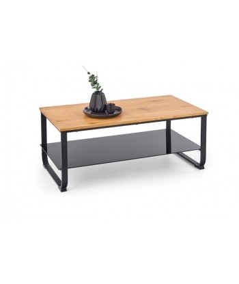 Table basse en MDF et métal Chêne Artiga / Noir, L105xl55xH45 cm Le MVP de beaucoup