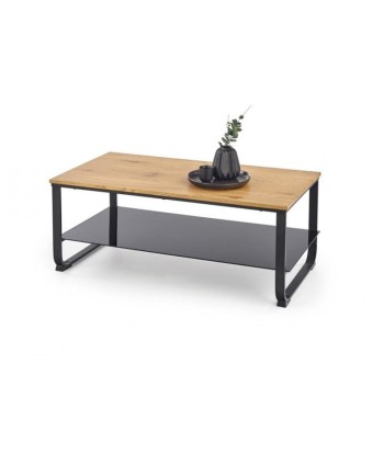 Table basse en MDF et métal Chêne Artiga / Noir, L105xl55xH45 cm Le MVP de beaucoup