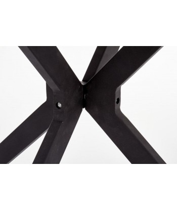 Table en verre, MDF et métal Avelar Noir / Blanc, Ø120xH76 cm Economisez 