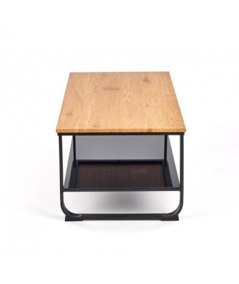 Table basse en MDF et métal Chêne Artiga / Noir, L105xl55xH45 cm Le MVP de beaucoup