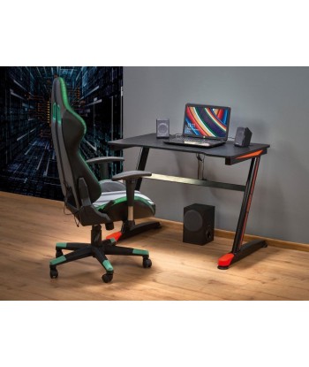 Table de bureau en MDF et métal B-40 Noir / Rouge, L100xl60xH74 cm Paris Déstockage Promo