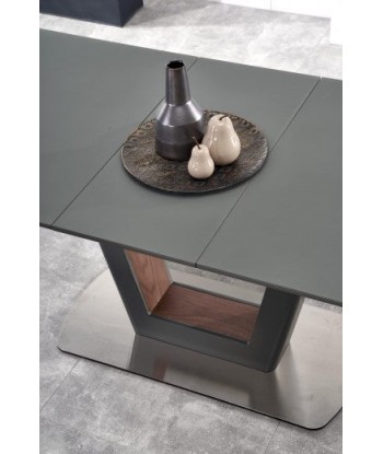 Table extensible en verre et MDF Bilotti Anthracite / Noyer, L160-200xl90xH76 cm en ligne