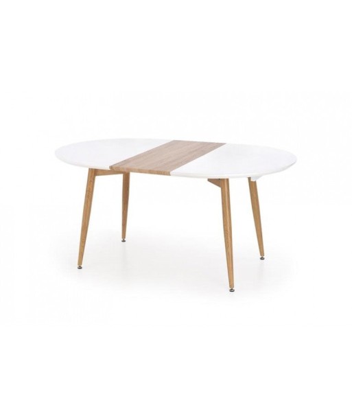 Table extensible en MDF et métal Calibre Blanc / Chêne San Remo, L160-200xl90xH76 cm la chaussure