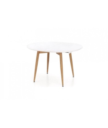 Table extensible en MDF et métal Calibre Blanc / Chêne San Remo, L160-200xl90xH76 cm la chaussure