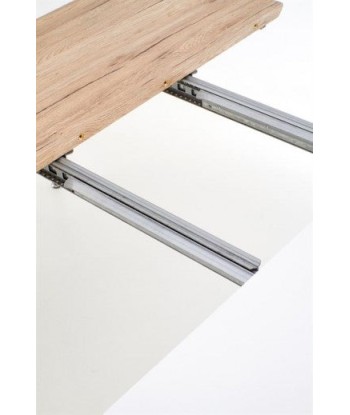 Table extensible en MDF et métal Calibre Blanc / Chêne San Remo, L160-200xl90xH76 cm la chaussure