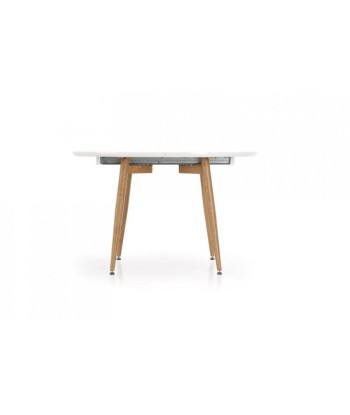 Table extensible en MDF et métal Calibre Blanc / Chêne San Remo, L160-200xl90xH76 cm la chaussure