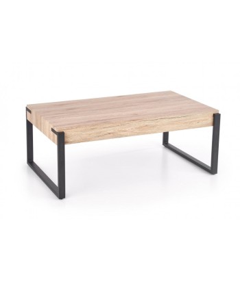 Table basse en MDF et métal Capri Chêne San Remo / Noir, L110xl64xH42 cm rembourrage situé sous