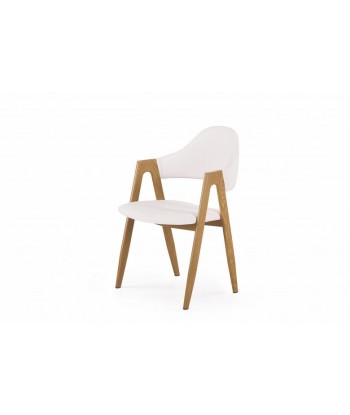 Ensemble table extensible Caliber MDF + 4 chaises recouvertes de cuir écologique K247 Blanc, L160-200xl90xH76 cm rembourrage situé sous