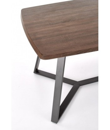 Table en MDF et métal Caruzzo Noyer / Graphite, L180xl90xH76 cm Comparez plus de prix