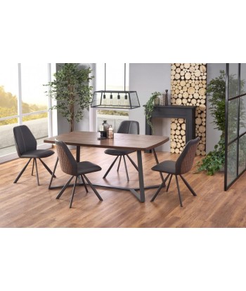 Table en MDF et métal Caruzzo Noyer / Graphite, L180xl90xH76 cm Comparez plus de prix