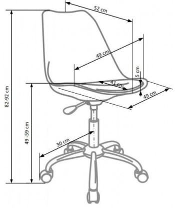 Chaise de bureau pour enfants, recouverte de cuir écologique Coco Blanc, l49xA52xH82-92 cm Le MVP de beaucoup