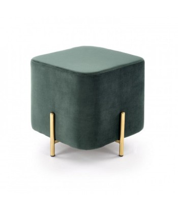 Tabouret rembourré avec tissu, avec pieds en métal Corno Vert Foncé / Or, l42xA42xH42 cm Découvrez la collection